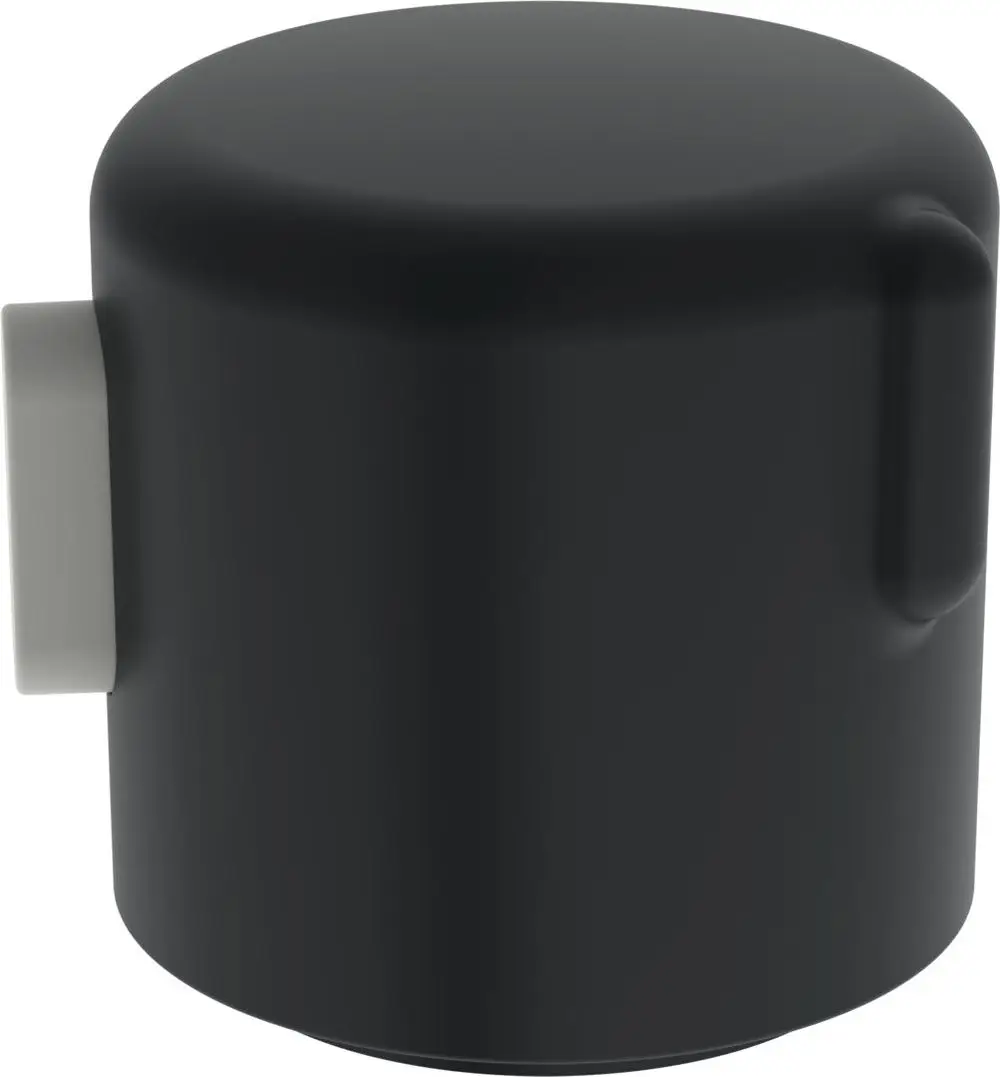 Temperatur-Wählgriff in mattschwarz mit seitlichem Bedienhebel. Produkt von HANSA, geeignet für Steuerung von Temperaturen in sanitären Anwendungen.